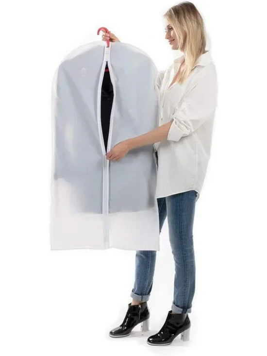 Garment Bags 12 Pack, 24 x 40 Hanging Clothes Storage Bags, Translucent PEVA Gar - Picture 8 of 9